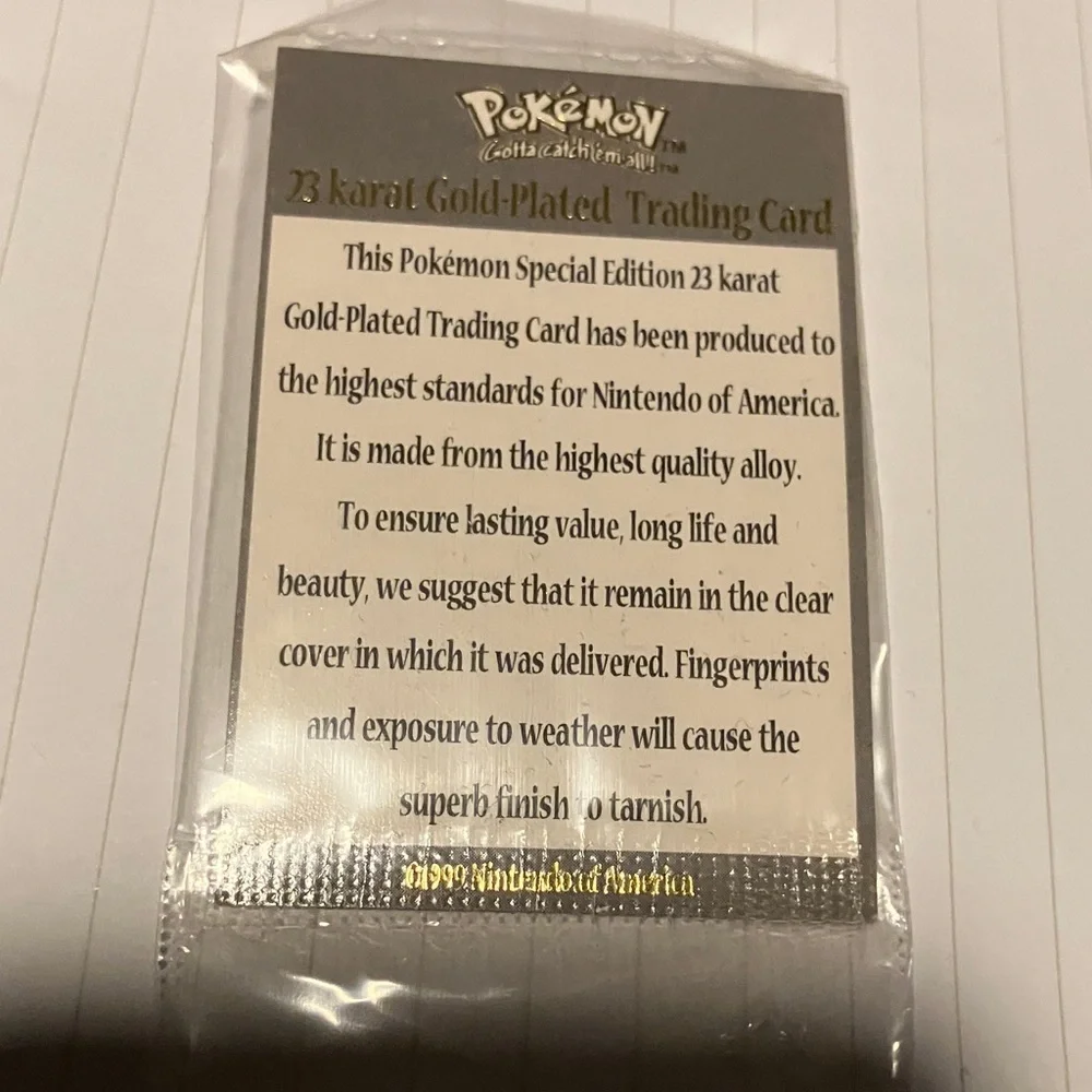 Pokemon 1999 Limited Edition 23k Gold-Plated Trading Card Poliwhirl